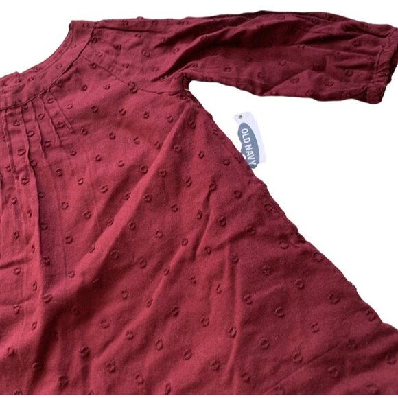 NWT Old Navy Burgundy Textured Dress 6-12 Months - Picture 4 of 4